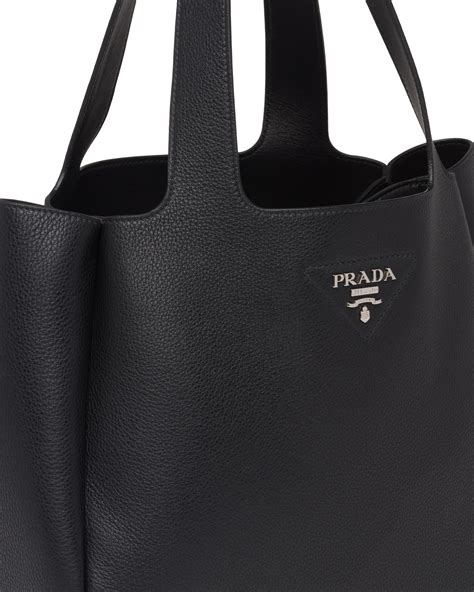 prada classic leather black satchel logo on side|Prada handbags sale.